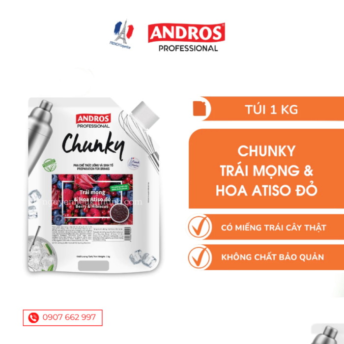 chunky trái mọng hoa atiso đỏ