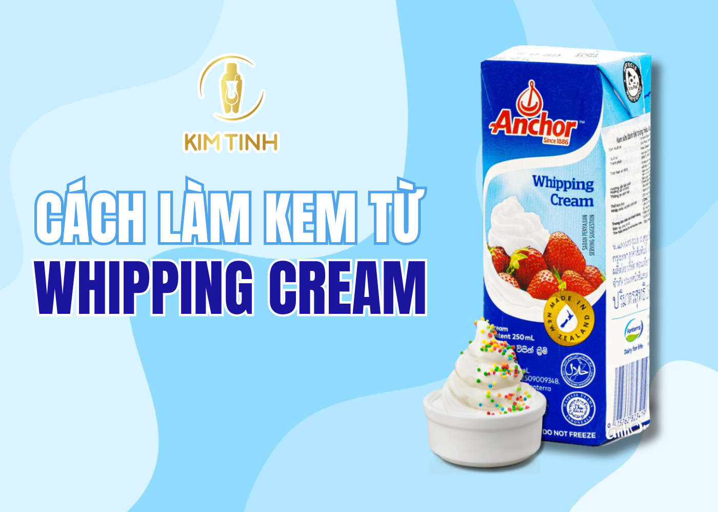cách làm kem từ whipping cream